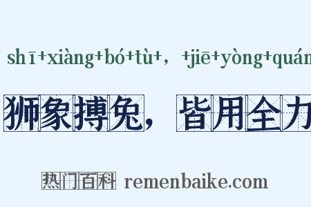 狮象搏兔，皆用全力是什么意思的图片